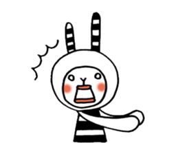 striped rabbit shimashima sticker #10338593