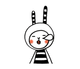 striped rabbit shimashima sticker #10338594