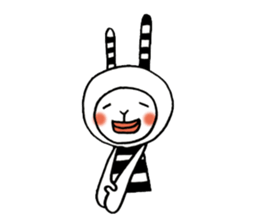 striped rabbit shimashima sticker #10338595