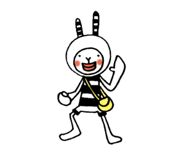striped rabbit shimashima sticker #10338596