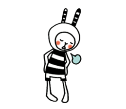 striped rabbit shimashima sticker #10338597