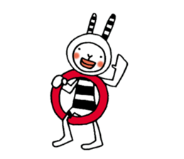 striped rabbit shimashima sticker #10338598