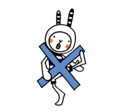 striped rabbit shimashima sticker #10338599
