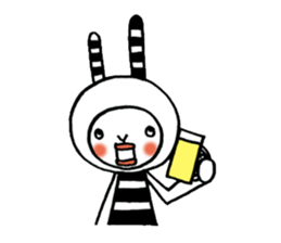 striped rabbit shimashima sticker #10338600