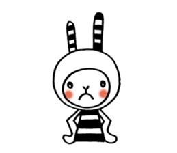 striped rabbit shimashima sticker #10338601
