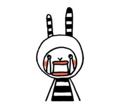 striped rabbit shimashima sticker #10338602