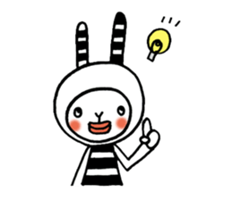 striped rabbit shimashima sticker #10338603