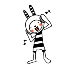 striped rabbit shimashima sticker #10338604