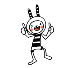 striped rabbit shimashima sticker #10338605
