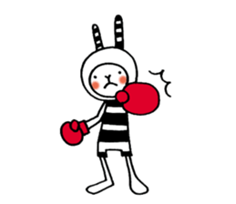 striped rabbit shimashima sticker #10338606