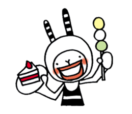 striped rabbit shimashima sticker #10338608