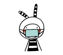 striped rabbit shimashima sticker #10338609