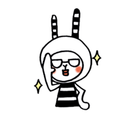 striped rabbit shimashima sticker #10338610