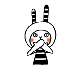 striped rabbit shimashima sticker #10338611