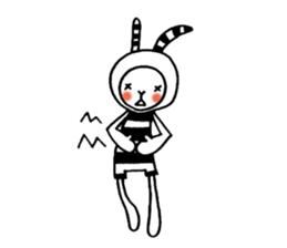 striped rabbit shimashima sticker #10338612