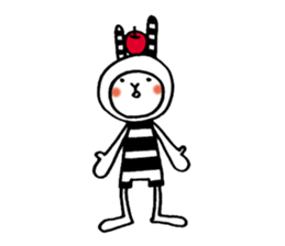 striped rabbit shimashima sticker #10338614