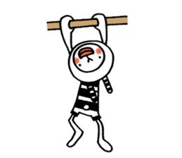 striped rabbit shimashima sticker #10338615
