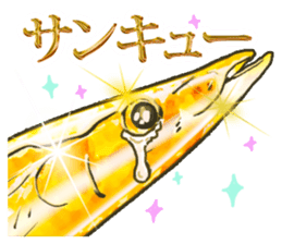 Pacific saury of gold sticker #10339859