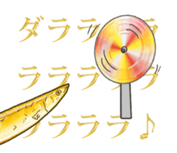 Pacific saury of gold sticker #10339860