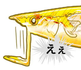 Pacific saury of gold sticker #10339875