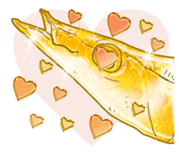 Pacific saury of gold sticker #10339883