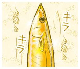 Pacific saury of gold sticker #10339884