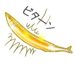 Pacific saury of gold sticker #10339889