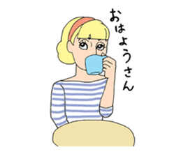 People gather in a cafe ~Kansai dialect~ sticker #10341763