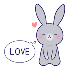 Lovey-dovey rabbit Gray rabbit ver 3 sticker #10342343