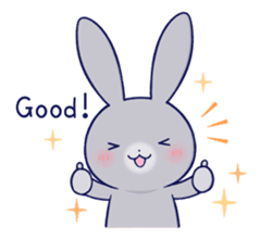 Lovey-dovey rabbit Gray rabbit ver 3 sticker #10342347