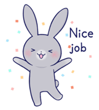 Lovey-dovey rabbit Gray rabbit ver 3 sticker #10342348