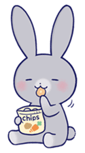 Lovey-dovey rabbit Gray rabbit ver 3 sticker #10342354
