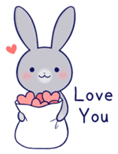 Lovey-dovey rabbit Gray rabbit ver 3 sticker #10342370