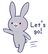 Lovey-dovey rabbit Gray rabbit ver 3 sticker #10342374