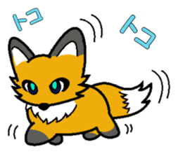 Oriental Forest:Red foxes KIKI sticker #10344334