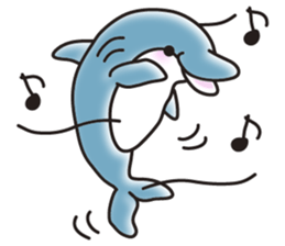 Sticker of a cute dolphin sticker #10344917