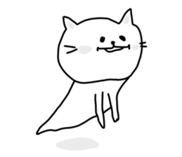 Simple white cat stickers sticker #10352411