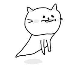 Simple white cat stickers sticker #10352411