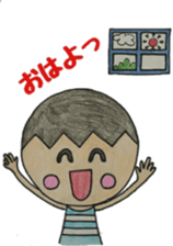 Cute round face girl sticker #10353440