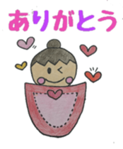 Cute round face girl sticker #10353444