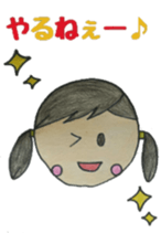 Cute round face girl sticker #10353449