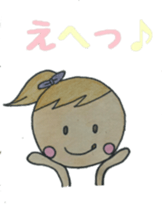 Cute round face girl sticker #10353450