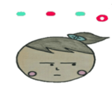 Cute round face girl sticker #10353454