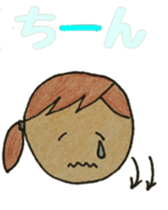 Cute round face girl sticker #10353455