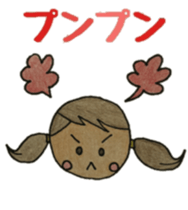 Cute round face girl sticker #10353456