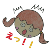 Cute round face girl sticker #10353468