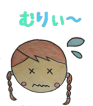 Cute round face girl sticker #10353471