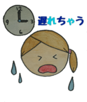 Cute round face girl sticker #10353474