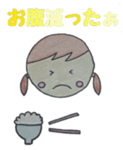 Cute round face girl sticker #10353476