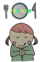 Cute round face girl sticker #10353477